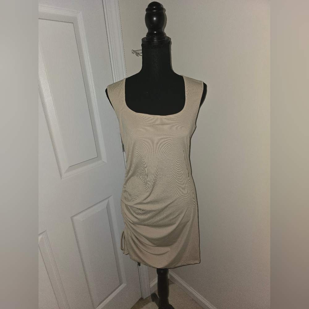 No Boundaries Beige Sleeveless Dress